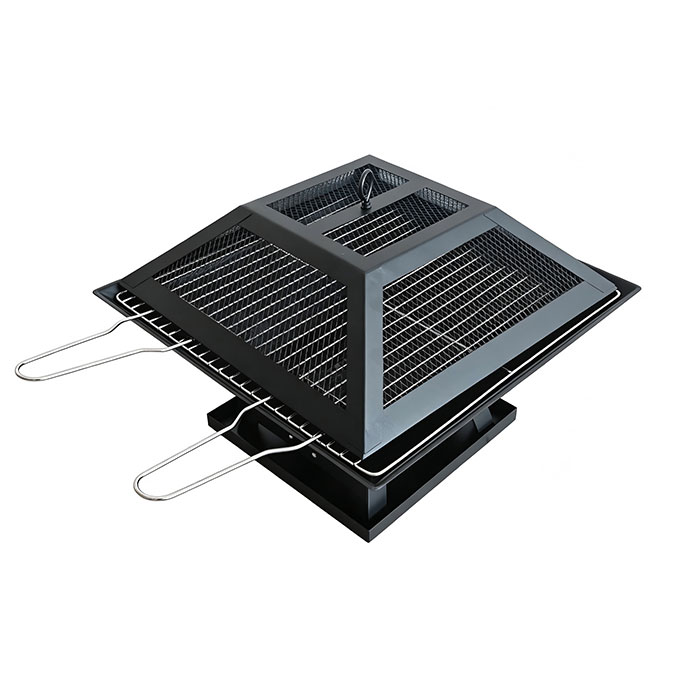 Square Fire Pit with BBQ Grill