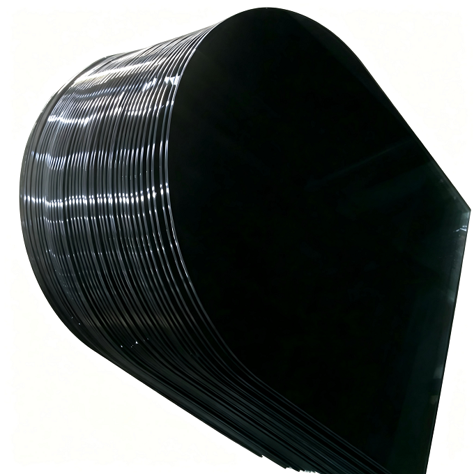 Halbrund Tempered Glass 85*100*0.8 Black